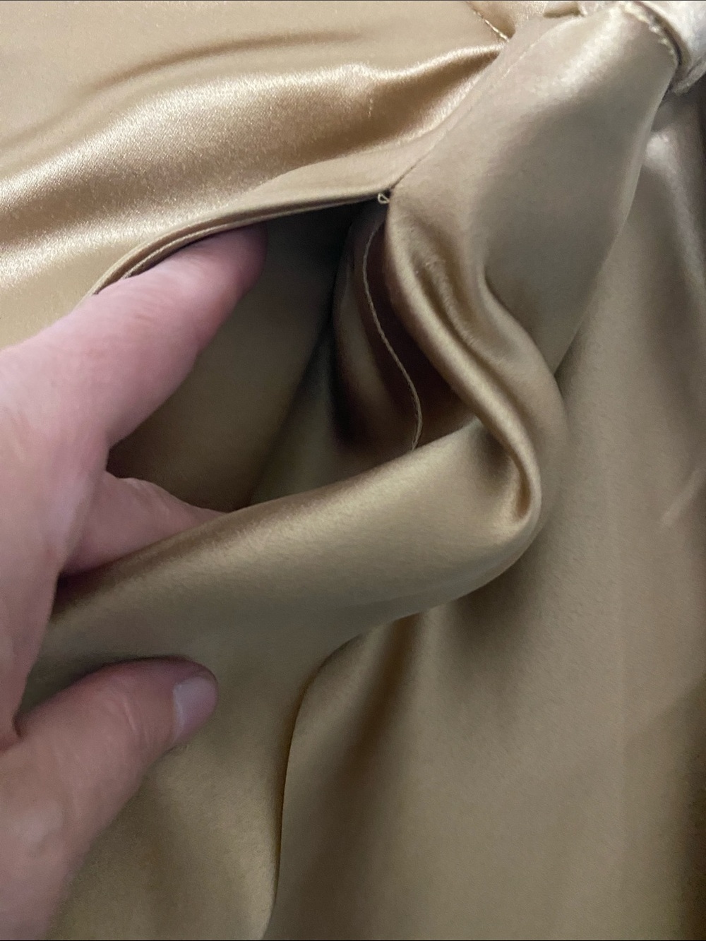 Vintage Ralph Lauren Skirt Womens Small Gold Satin Maxi Evening Formal Holiday - Picture 12 of 13